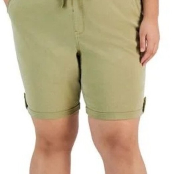 🆕 NWT STYLE & CO ROLL CUFF SHORT IN OLIVE DRAB (S) - Picture 6 of 6